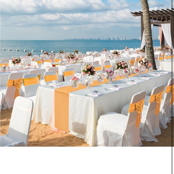 24 Pack 12x108” Gold Satin Table Runners for Any Party Wedding Banquets Birthday - Picture 8 of 8